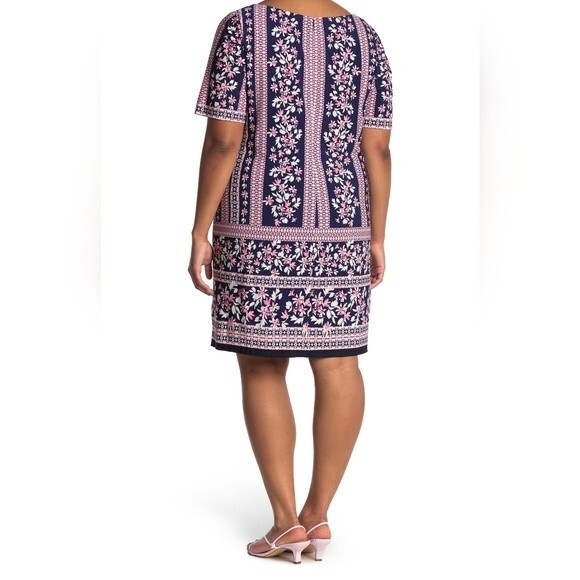 Eliza J Floral Border Print Jersey Dress Size 18W NWT - Picture 2 of 16